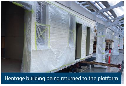 Heritage building being returned to the platform