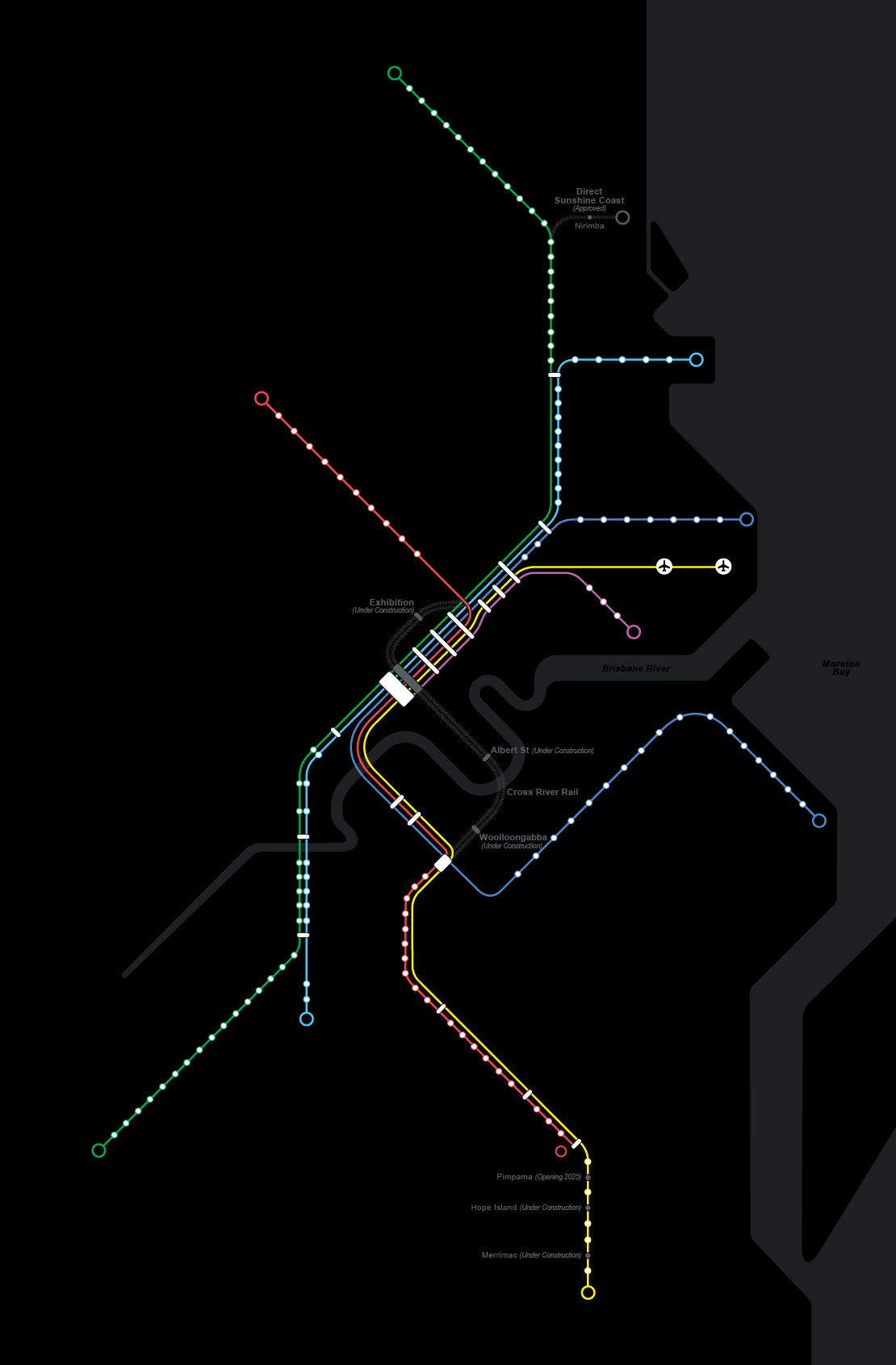 South East Queensland rail network map