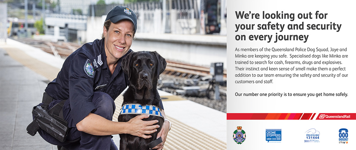 Police squad officer with dog